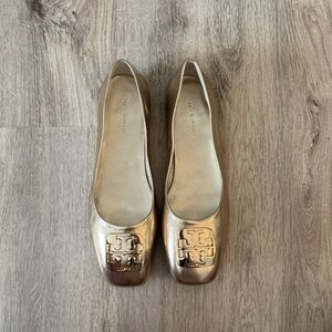 Tory Burch Metallic Gold Loafers
